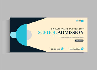 School Admission Enrollment Facebook Cover Template