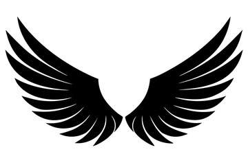 Wings icon silhouette vector, wing black symbol
