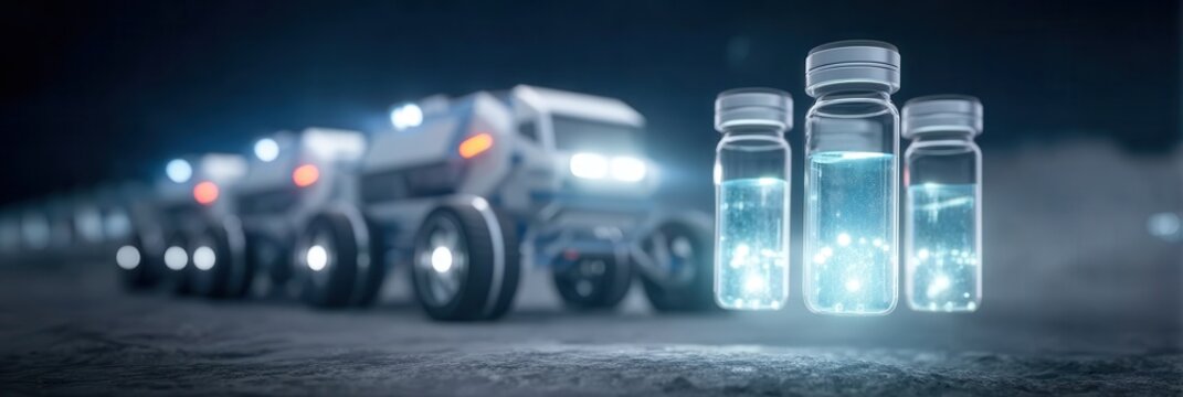 A lunar lab authenticates a rare import using vacuum seals to stabilize fragile cells while quantum cables synchronize rover containers with analysis panels transforming alien chemicals