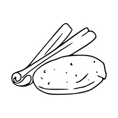 simple farm harvest vegetable line art