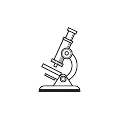 Simple Microscope Illustration for Science and Medical Content Creation and Design