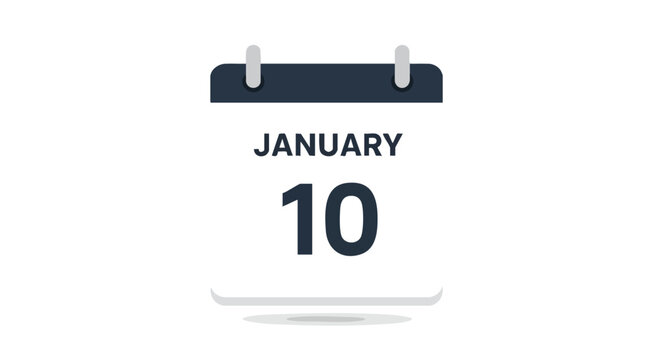 Illustration of a Calendar Page Displaying January 10th for Planning or Scheduling Purposes