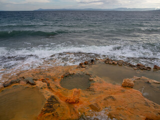 Natural hot spring baths at Loutra Edipsou Spa Resort in Greece 