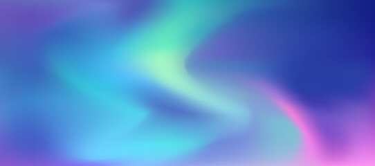 Gradient abstract aurora background. Soft purple, green, blue gradients inspired by northern lights. Vector aurora sky for app, web, greeting card, banner design © Foxelle