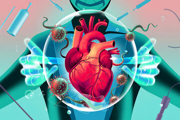 Protecting the human heart with a protective shield from viruses and infection