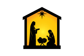 Nativity scene silhouettes