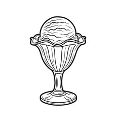 Sweet frozen dessert: cold vanilla ice cream cone, strawberry cup, and chocolate ice cream in a glass on a white background