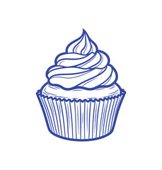 Delicious frosted birthday cupcakes with cream and cherry illustration perfect for a sweet party celebration