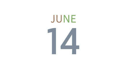 Obraz premium Minimalist visual display representing the fourteenth day of June in a clean and modern artistic style