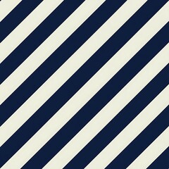Diagonal navy blue and cream white stripes seamless pattern background texture for nautical themes and coastal designs