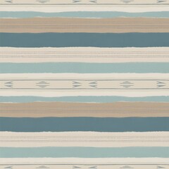 Abstract horizontal stripes with a textured watercolor wash effect in earthy tones and serene blue hues