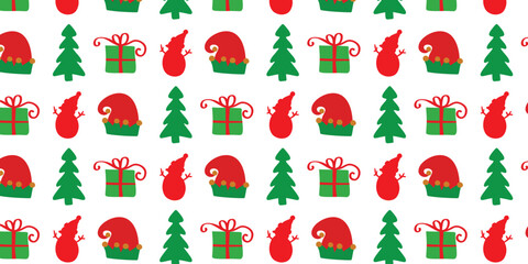 Seamless Holidays pattern with ornaments. Vector.
