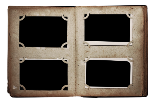 Vintage Photo Album with Empty Frames