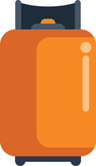 Orange gas cylinder full of liquefied petroleum gas for using at home, camping, in a caravan, for cooking, heating, and more