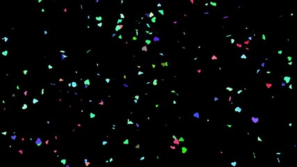 Falling colorful hearts confetti background loop animation - Powered by Adobe