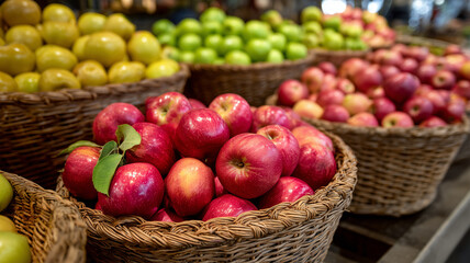 品種別に分けられたりんごの盛り合わせ