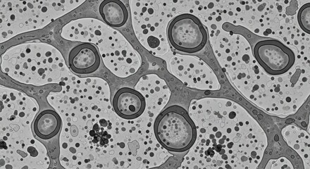 TEM of virus-induced membranous tubules in cytoplasm