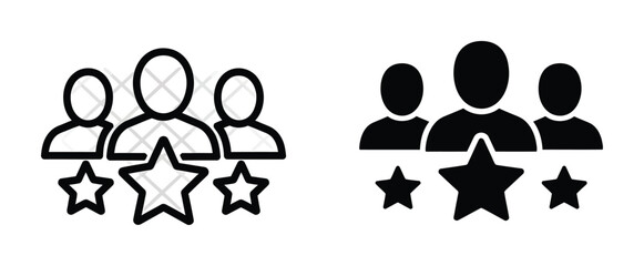 Find top talent team group best employees and stars rating icon vector eps silhouette