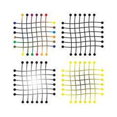 Curved Grid Network Pattern with Circular Nodes and Abstract Line Intersections