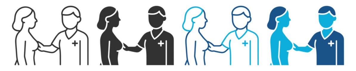 Breast exam, medical check, doctor visit, health care, clinical screening on transparent background