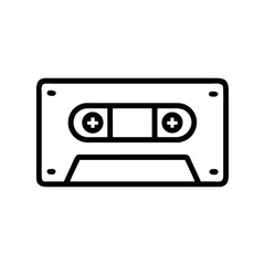 Obraz premium A analog audio cassette icon bold outline vector illustration design