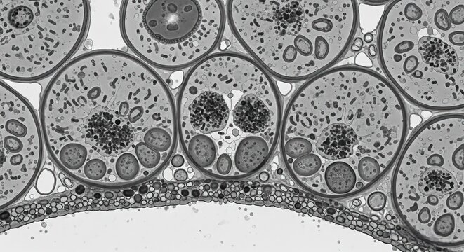 TEM showing virus accumulation in epidermal plant cells