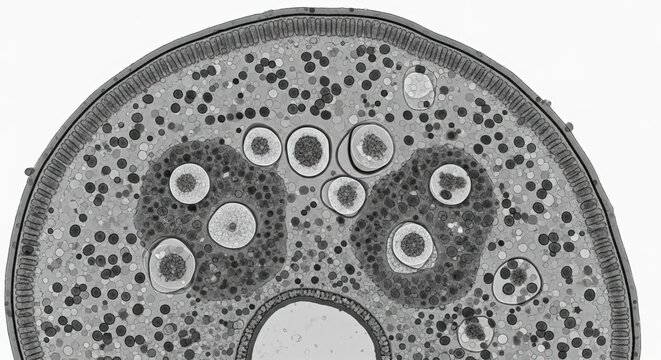 TEM showing virus assembly in chloroplast stroma