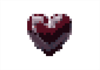 Naklejka premium Vibrant Pixel Art Heart Icon. 8 bit. Game development, mobile app. Isolated vector illustration.