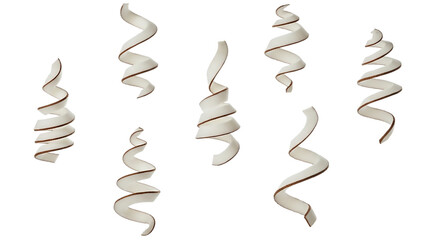 Coconut flakes curls isolated on transparent background, a versatile ingredient for baking