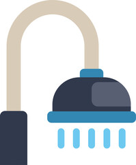 Shower head spraying water drops, bathroom sanitary ware for washing and hygiene