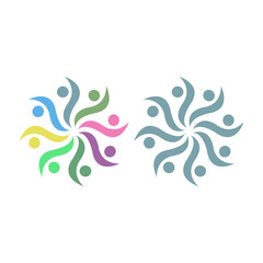 PEOPLE TEAM COLORFUL SIGN SYMBOL LOGO VECTOR
