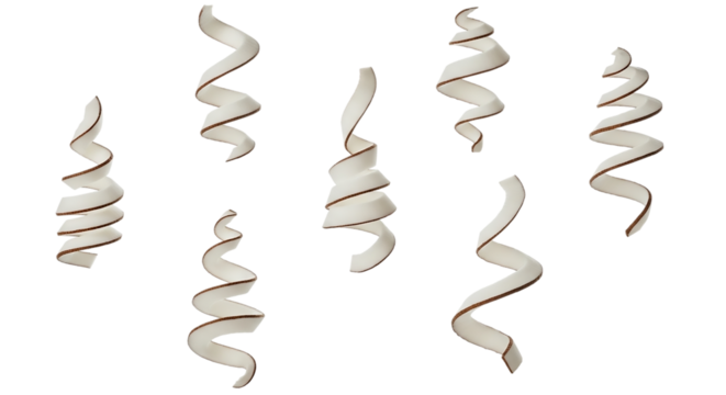 Coconut flakes curls isolated on transparent background, a versatile ingredient for baking