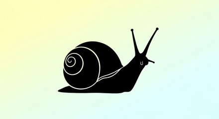 Silhouette of a Snail on a Gradient Background.