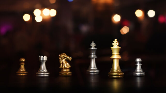 Image of chess game. Business, competition, strategy, leadership, and success concept