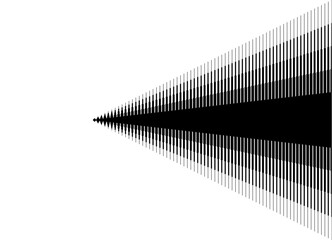 Vector striped arrow. Transition from black to white with thin lines. Modern pattern. Vector background for covers, advertising, packaging, video. Halftone. Pointer, navigation