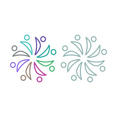 PEOPLE TEAM COLORFUL SIGN SYMBOL LOGO VECTOR
