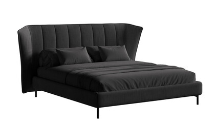 Bed on an isolated background. Furniture for collages, graphics designs, and presentations.