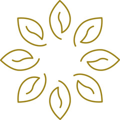 NATURAL PRODUCT LEAVES IN CIRCLE SIGN SYMBOL LOGO
