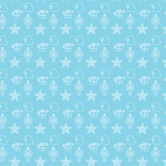 Christmas banner with hand drawn ornaments. Vector illustration