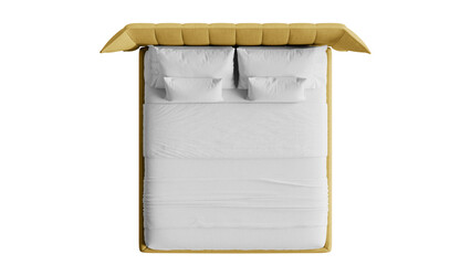 Bed on an isolated background. Furniture for collages, graphics designs, and presentations.