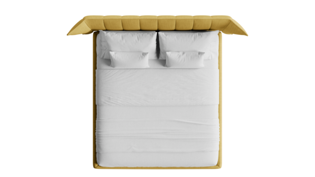 Bed on an isolated background. Furniture for collages, graphics designs, and presentations.