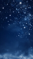Obraz premium Magical Winter Night Sky Filled with Glittering Snowflakes and Stars