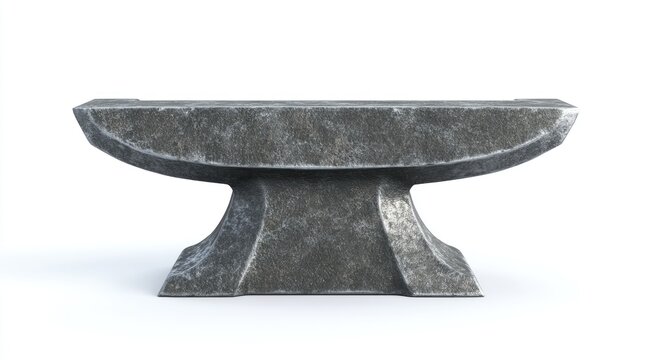 Heavy metal anvil, weathered gray, isolated - Powered by Adobe