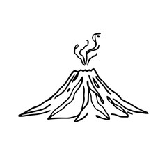 Fototapeta premium Travel & Navigation – Thick Outline BW – volcano outline