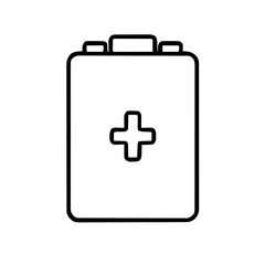 Obraz premium Technology & Devices – Thick Outline BW – battery square corners