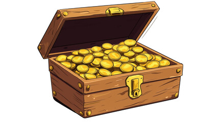 Cartoon open treasure chest 
