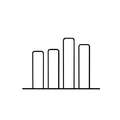 Business & Analytics &ndash; Thick Outline BW &ndash; bar chart up variant 27