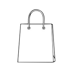 Ecommerce & Sale &ndash; Thick Outline BW &ndash; shopping bag front view