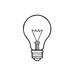 Business & Analytics – Thick Outline BW – light bulb idea