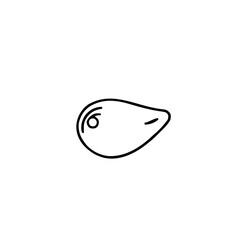 Health & Medical &ndash; Thick Outline BW &ndash; liver sharp